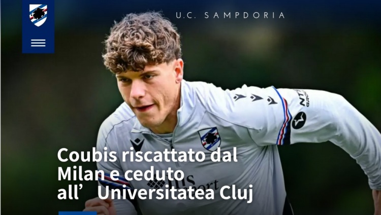 mk体育直播-官方：米兰22岁中卫库比斯转会桑普，并被外租至克卢日